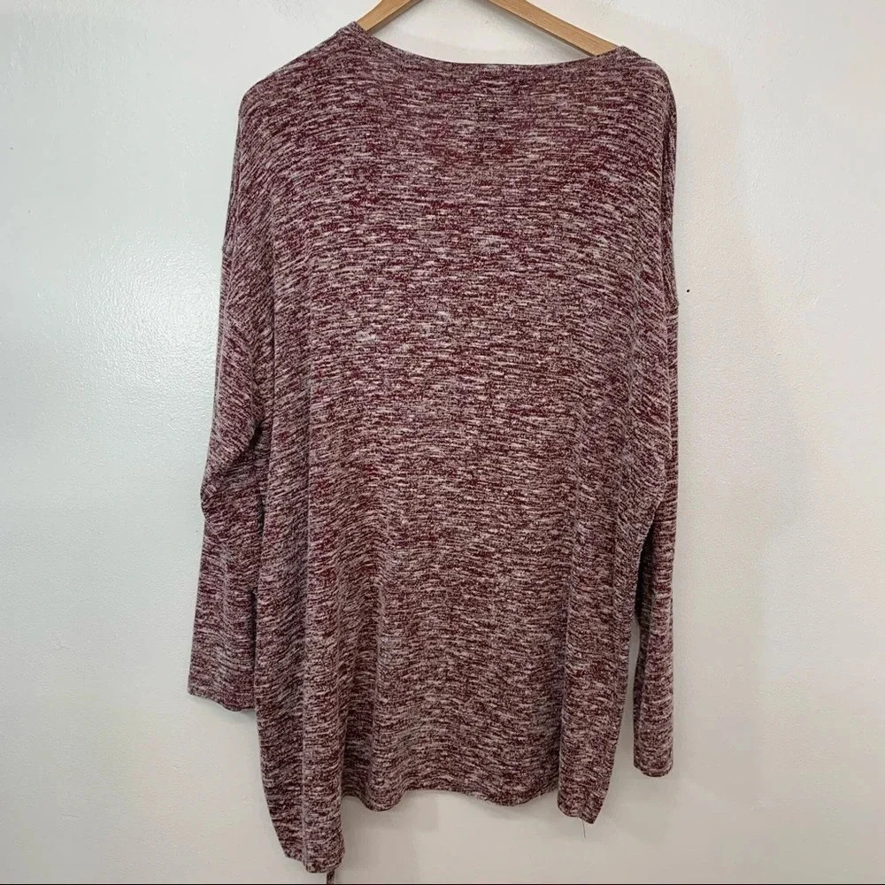 Design History Womans Knit Sweater Top XXL Maroon Soft Cozy Long Sleeve - Picture 4 of 9